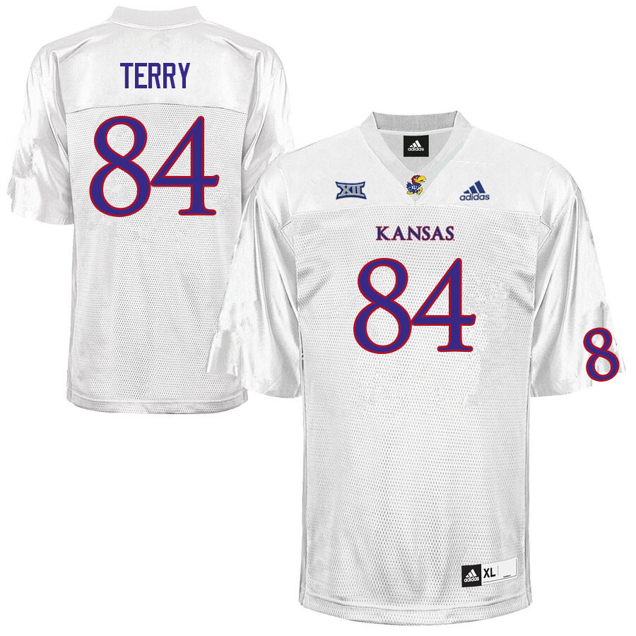 Men #84 Kevin Terry Kansas Jayhawks College Football Jerseys Sale-White - Click Image to Close